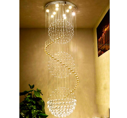 candelabro de cristal k9 montaje luz led